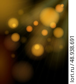 Festive shimmering blurred nightclub magical dark golden light abstract bubbles background vector illustration. Стоковая иллюстрация, агентство Ingram Publishing / Фотобанк Лори