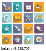 Auto mechanic car service and maintenance icons of engine transmission wheel brake isolated vector illustration. Стоковая иллюстрация, агентство Ingram Publishing / Фотобанк Лори
