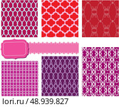 set of fabric textures with different lattices - seamless patterns  . Стоковая иллюстрация, агентство Ingram Publishing / Фотобанк Лори