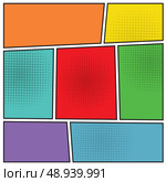 Comics popart style blank layout template background vector illustration. Стоковая иллюстрация, агентство Ingram Publishing / Фотобанк Лори