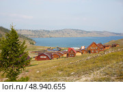 Summer landscape. View of the popular summer vacation spot on the shores of Lake Baikal. Стоковое фото, фотограф Виктория Тельминова / Фотобанк Лори