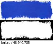 Blue stroke of paint brush. Стоковая иллюстрация, иллюстратор Роман Самохин / Фотобанк Лори