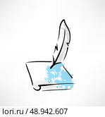 feather and paper grunge icon. Стоковая иллюстрация, агентство Ingram Publishing / Фотобанк Лори
