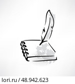 feather and paper grunge icon. Стоковая иллюстрация, агентство Ingram Publishing / Фотобанк Лори