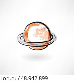 Saturn grunge icon. Стоковая иллюстрация, агентство Ingram Publishing / Фотобанк Лори