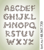 Swirly alphabet, vintage hand drawn doodle illustration	. Стоковая иллюстрация, агентство Ingram Publishing / Фотобанк Лори