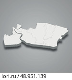 3d map of Samut Prakan is a province of Thailand. Стоковая иллюстрация, иллюстратор Максим Гребешков / Фотобанк Лори