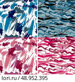 Set of seamless pattern with blots and ink splashes. Abstract background for design in grunge style. Ready to use as swatch. Стоковая иллюстрация, агентство Ingram Publishing / Фотобанк Лори