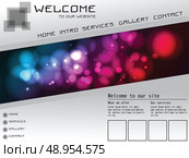 Website template elements, futuristic, homepage, vector. Стоковая иллюстрация, агентство Ingram Publishing / Фотобанк Лори
