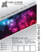 Website template elements, futuristic, homepage, vector. Стоковая иллюстрация, агентство Ingram Publishing / Фотобанк Лори