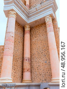 Ancient columns in Cartagena Roman Amphitheater at Murcia Spain. Стоковое фото, агентство Ingram Publishing / Фотобанк Лори