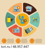 Photography photo equipment mode studio editing infographics set with pie chart vector illustration. Стоковая иллюстрация, агентство Ingram Publishing / Фотобанк Лори