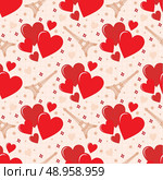 Seamless hearts pattern. Стоковая иллюстрация, агентство Ingram Publishing / Фотобанк Лори