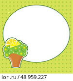 Cupcake with message cloud. Frame for a photo, form. Стоковая иллюстрация, агентство Ingram Publishing / Фотобанк Лори