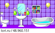 Preview bathroom with design elements. Vector illustration. Стоковая иллюстрация, агентство Ingram Publishing / Фотобанк Лори