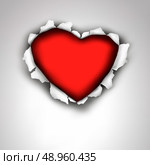 Heart made of ripped paper/ Valentine’s day. Vector illustration. Стоковая иллюстрация, агентство Ingram Publishing / Фотобанк Лори