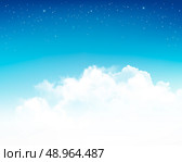 Background with stars in the night sky. Vector. . Стоковая иллюстрация, агентство Ingram Publishing / Фотобанк Лори