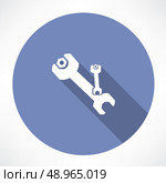 wrench and nut symbol. Flat modern style vector illustration . Стоковая иллюстрация, агентство Ingram Publishing / Фотобанк Лори