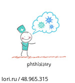 phthisiatry . Fun cartoon style illustration. The situation of life. Стоковая иллюстрация, агентство Ingram Publishing / Фотобанк Лори