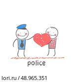 police. Fun cartoon style illustration. The situation of life. Стоковая иллюстрация, агентство Ingram Publishing / Фотобанк Лори