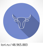 bull's head icon Flat modern style vector illustration. Стоковая иллюстрация, агентство Ingram Publishing / Фотобанк Лори