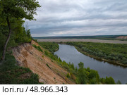 View of the Don river on a cloudy May evening. Krivoborie, Voronezh oblast. Russia. Стоковое фото, фотограф Виктор Карасев / Фотобанк Лори