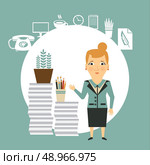 The Secretary has a lot of work illustration. Стоковая иллюстрация, агентство Ingram Publishing / Фотобанк Лори