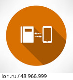 smartphone and notepad exchange icon. Flat modern style vector illustration . Стоковая иллюстрация, агентство Ingram Publishing / Фотобанк Лори