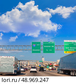 Houston Katy Freeway Fwy traffic 10 interstate in Texas USA US. Стоковое фото, агентство Ingram Publishing / Фотобанк Лори