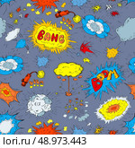Festive firework sparkling bright light explosions boom bang whistles pictograms seamless pattern abstract doodle sketch vector illustration. Стоковая иллюстрация, агентство Ingram Publishing / Фотобанк Лори
