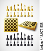 Chess and chessboard. Vector illustration. . Стоковая иллюстрация, агентство Ingram Publishing / Фотобанк Лори