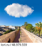 Alcudia Old Town fortress wall in Majorca Mallorca Balearic island of Spain. Стоковое фото, агентство Ingram Publishing / Фотобанк Лори