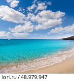 Majorca Cala Mesquida beach in Mallorca Balearic Islands of Spain. Стоковое фото, агентство Ingram Publishing / Фотобанк Лори