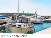 Majorca Cala Ratjada Rajada marina port boats  in Capdepera Mallorca. Стоковое фото, агентство Ingram Publishing / Фотобанк Лори