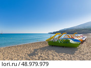 Majorca Cala Mesquida beach in Mallorca Balearic Islands of Spain. Стоковое фото, агентство Ingram Publishing / Фотобанк Лори