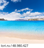 Mallorca Cala Santa Ponsa Ponca beach in Calvia Majorca Balearic islands of Spain. Стоковое фото, агентство Ingram Publishing / Фотобанк Лори