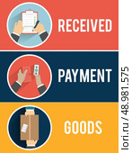 Internet shopping process of purchasing and delivery. Customer pays shipping. Стоковая иллюстрация, агентство Ingram Publishing / Фотобанк Лори