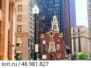 Boston Old State House buiding in Massachusetts 
USA. Стоковое фото, агентство Ingram Publishing / Фотобанк Лори