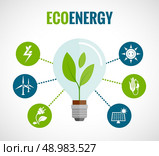 Eco energy solution flat round  icons composition poster with windmills and solar panels symbols abstract vector illustration. Eco energy flat icons composition poster  . Стоковая иллюстрация, агентство Ingram Publishing / Фотобанк Лори