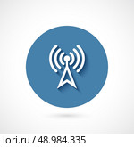 Blue wi-fi icon button isolated on white background vector illustration. Стоковая иллюстрация, агентство Ingram Publishing / Фотобанк Лори