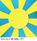 Vector sun symbol on blue background. Стоковая иллюстрация, агентство Ingram Publishing / Фотобанк Лори