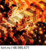 Gray background with the gears. Vector illustration. Стоковая иллюстрация, агентство Ingram Publishing / Фотобанк Лори