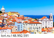 Lisbon cityscape, view of  the Alfama downtown. Стоковое фото, агентство Ingram Publishing / Фотобанк Лори
