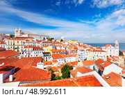 Lisbon cityscape, view of  the Alfama downtown. Стоковое фото, агентство Ingram Publishing / Фотобанк Лори