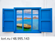 Almeria view from window of Cabo de Gata beach photo mount. Стоковое фото, агентство Ingram Publishing / Фотобанк Лори