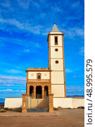 Almeria Cabo de Gata Salinas church in San Miguel Beach at Spain. Стоковое фото, агентство Ingram Publishing / Фотобанк Лори
