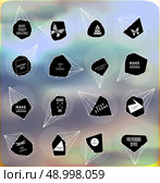 Abstract polygonal label and bubble design. Cosmic style. low poly illustration. Abstract polygonal label design. Elements of astronomy . Стоковая иллюстрация, агентство Ingram Publishing / Фотобанк Лори