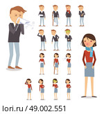 Sick people characters set with men and women coughing blowing sneezing isolated vector illustration. Sick People Set. Стоковая иллюстрация, агентство Ingram Publishing / Фотобанк Лори