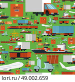 International logistic transportation and delivery operations company with offices worldwide seamless background tileable pattern abstract vector illustration. Worldwide logistic seamless pattern. Стоковая иллюстрация, агентство Ingram Publishing / Фотобанк Лори