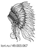 Doodle headdress for native american indian chief isolated on white background vector illustration. Doodle Headdress For Indian Chief. Стоковая иллюстрация, агентство Ingram Publishing / Фотобанк Лори